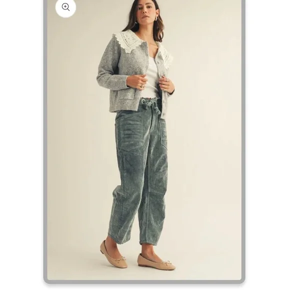 LovLov Vintage Corduroy Velvet Rope String Pants - Picture 4 of 4